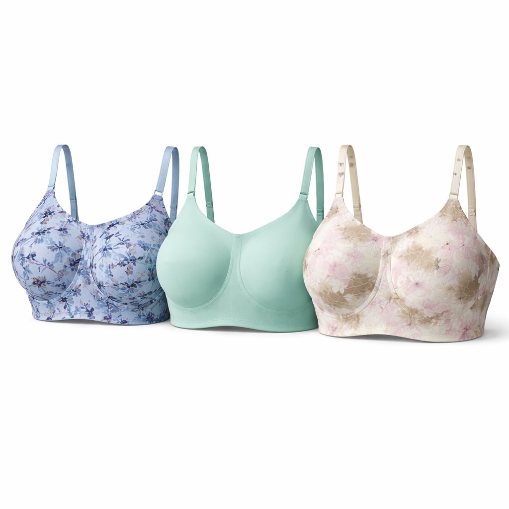 Breezies 42dd Wirefree Bra Bundle 3 Pack Full Coverage Support